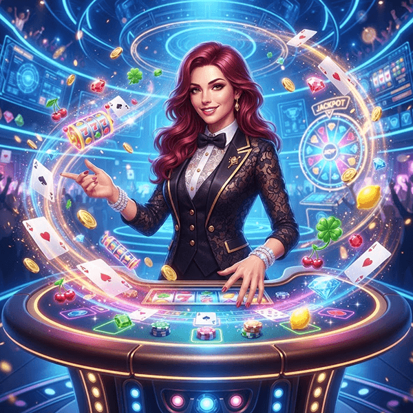 Marangyang interior ng JILI VIP Casino na may botanical accents at mga gold slot machine